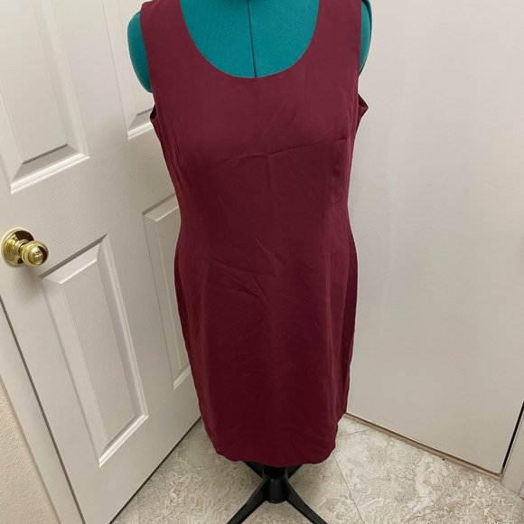 Burgundy David Warren Size 16 Sheath Dress - Picture 1 of 2